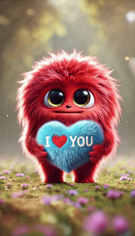 TheMonsterLibrary heart kawaii i love you furry GIF