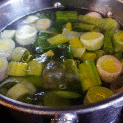 HelenaYum giphygifmaker soup boiling vegetables potato and leek GIF