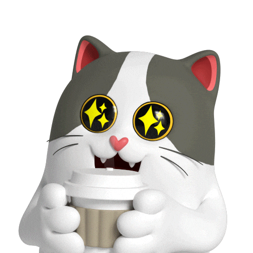 Milk Tea Thank You Sticker by Liberty Cats Emojis