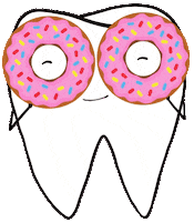 Happimola yummy tongue teeth donut Sticker