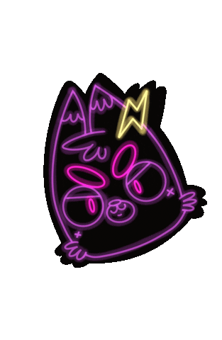artyandchikle giphyupload cat wink neon Sticker
