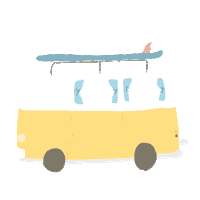 rebeccarickardsdesign surf surfing van sailing Sticker