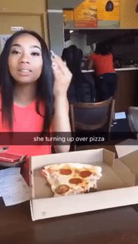 Girl Freaks Out After Boyfriend Takes a Slice of Her Pizza