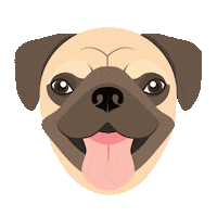 Dog Pug Sticker by Pri Smrčku