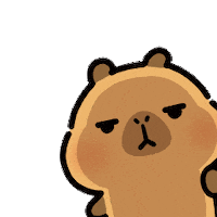 Serious Sticker Sticker by Capybara Pimoo by Stickie