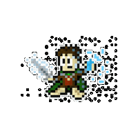 kr0n22 pixel lighting frodo Sticker
