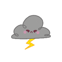 rabidesign angry kawaii rain cloud Sticker