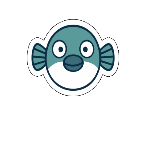 Freediving Pufferfish Sticker by Viktoria Urbanek