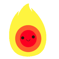 happy fire Sticker by Here Studio
