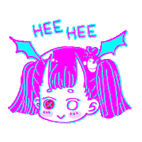 yokaisekai kawaii glitch laugh yokai Sticker