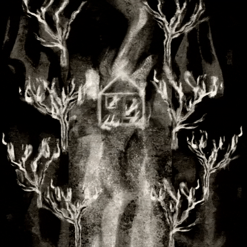 gabrielaorozcoanimation dark hell trees charcoal GIF