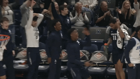 Happy Lets Go GIF by Xavier Men's Basketball