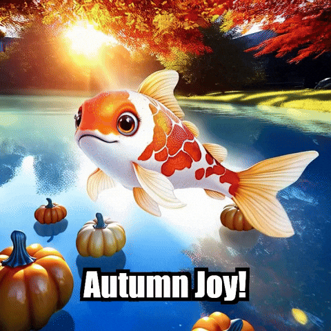 Koi Fish Autumn GIF by TheConfishius