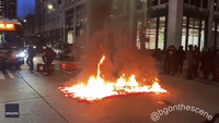 Protesters Burn American Flags in Seattle During Demonstrations on Biden Inauguration Day