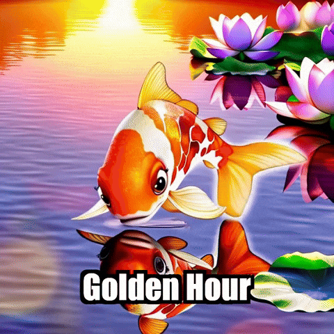 Koi Fish Sunset GIF by TheConfishius