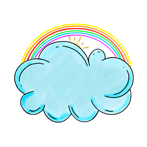 Bom Dia Rainbow Sticker