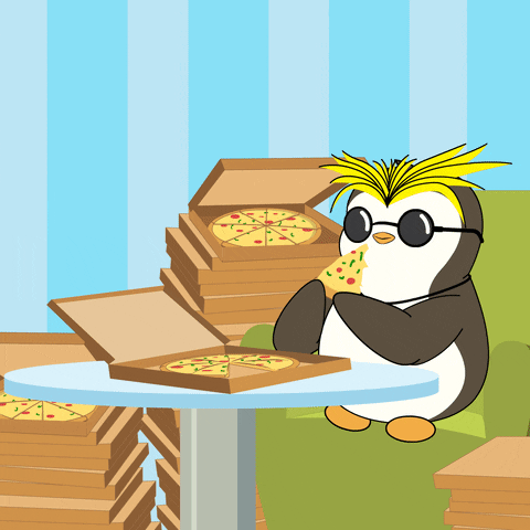 Hungry Pizza Hut GIF by Pudgy Penguins