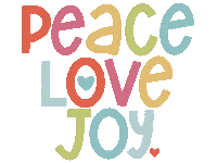 kfirstbrook love joy peace hand lettered Sticker