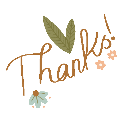 Flower Thank You Sticker by Happy Mouse Studio