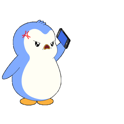 Angry Text Sticker by Pudgy Penguins