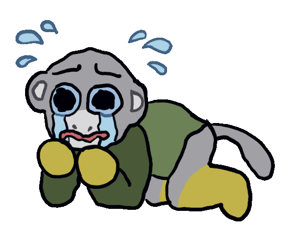 Sad Monkey Sticker