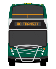 rideact bus san francisco oakland double decker Sticker