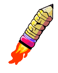 Uztzu fire rocket graffiti pencil Sticker