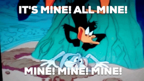 giphygifmaker looney tunes bugs bunny daffy duck greed GIF