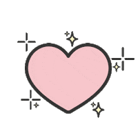 nekkowoo heart illustration kawaii sparkle Sticker