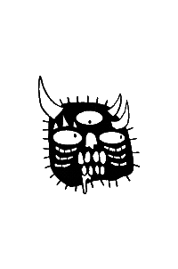 inkspatters tattoo flash tattoo gif worry demon worry doll Sticker