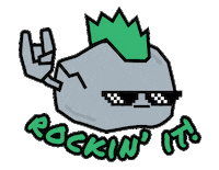 Rock Deal With It Sticker by FuzzYard