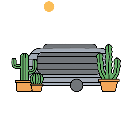 Sunset Airstream Sticker by Café Mambo