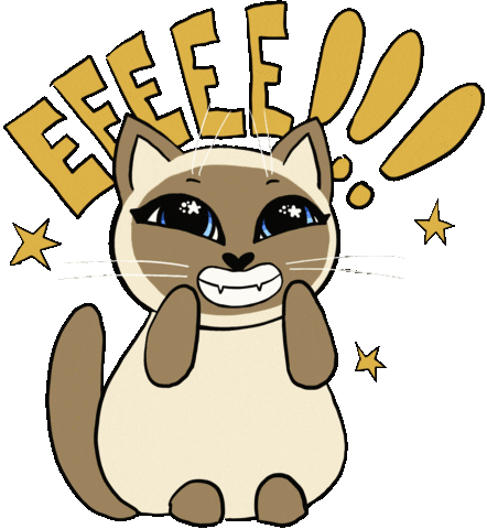 Excited Siamese Cat Sticker