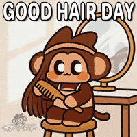 Getting Ready Good Hair Day GIF by Chimpers
