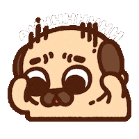 Stressed Dog Sticker by Puglie Pug