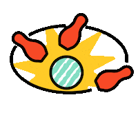 Habhab watermelon explosion habhab naming watermelon hit the mark watermelon pins Sticker