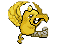 super8bitrafa fight gold pixel art ouch Sticker