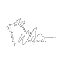 Lettering Wolf Sticker