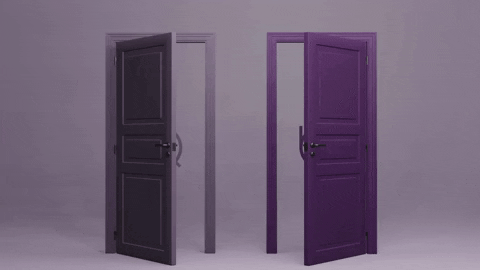 Purple Door GIF by Quincy Gifs