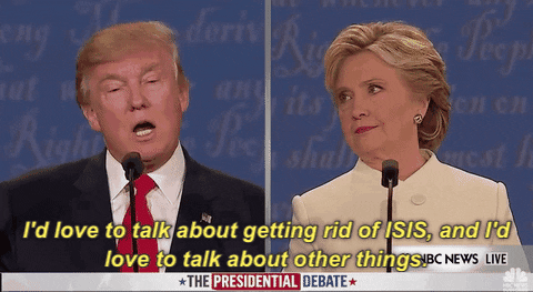 donald trump id love to talk about getting rid of isis and id love to talk about other things GIF by Election 2016