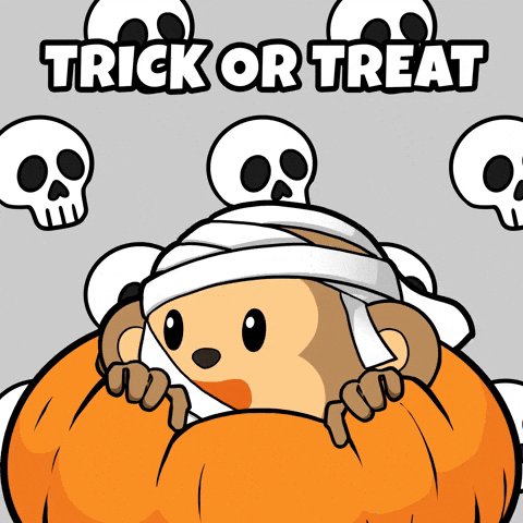 Scared Trick Or Treat GIF by Wise Monkey Meme