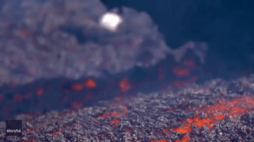 Epic Visuals Produced When Snow Meets Lava