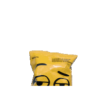 smugcompany smug potato chips yellow eyes smug face Sticker