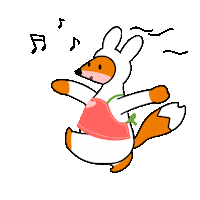 foxbrush_ fox rabbit walk trip Sticker