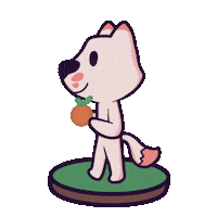 Ghost_twf kawaii fox orange walking Sticker