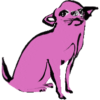 Happy Pink Sticker by Caroline Tomlinson Illustrator