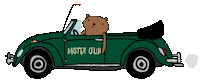 Car Bear Sticker by Mister O‘Lui