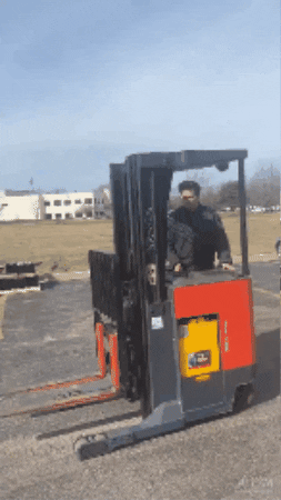 boomandbucket up raise the roof forklift to the sky GIF