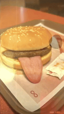 paolog67 giphyupload tongue sandwich hamburger GIF