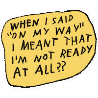 sorry on my way Sticker by Adam J. Kurtz